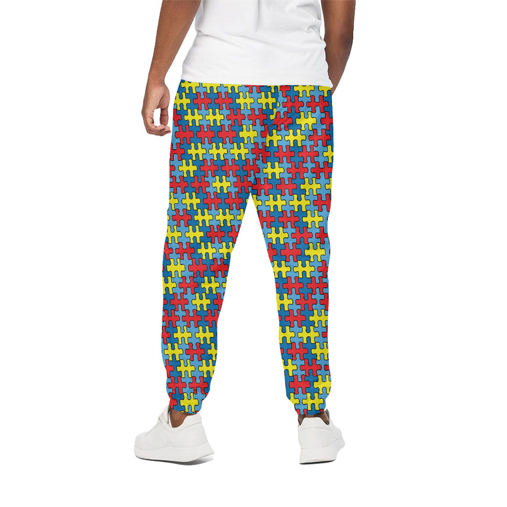 Autism Awareness Puzzle Print Cotton Pants