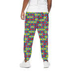 Autism Awareness Puzzle Print Cotton Pants