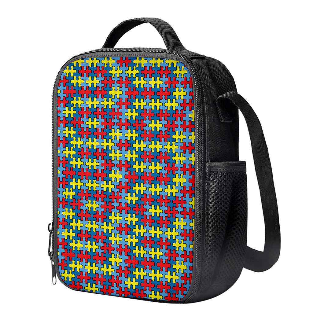 Autism Awareness Puzzle Print Crossbody Lunch Bag