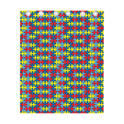 Autism Awareness Puzzle Print Curtain