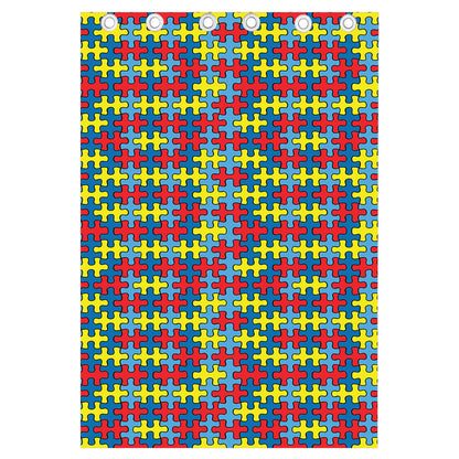 Autism Awareness Puzzle Print Curtain