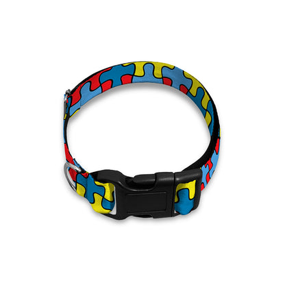 Autism Awareness Puzzle Print Dog Collar