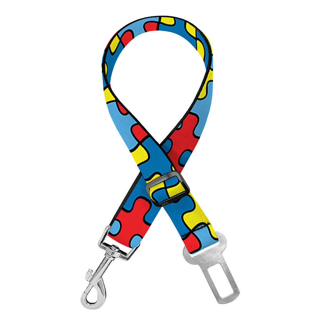 Autism Awareness Puzzle Print Dog Seat Belt