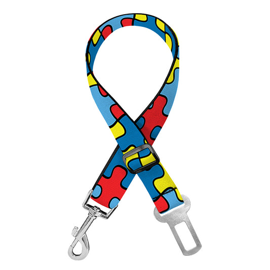 Autism Awareness Puzzle Print Dog Seat Belt