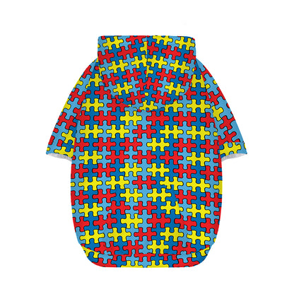 Autism Awareness Puzzle Print Dog Zip Up Hoodie