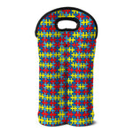 Autism Awareness Puzzle Print Double Neoprene Wine Tote