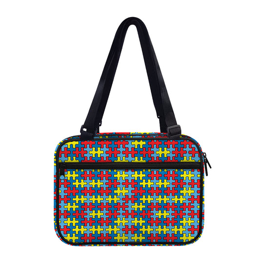 Autism Awareness Puzzle Print Double Strap Bible Bag