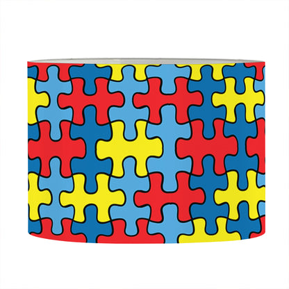 Autism Awareness Puzzle Print Drum Lamp Shade