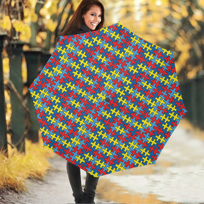 Autism Awareness Puzzle Print Foldable Umbrella