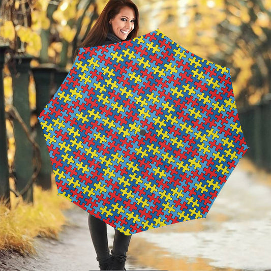 Autism Awareness Puzzle Print Foldable Umbrella