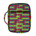 Autism Awareness Puzzle Print Front Pocket Bible Bag