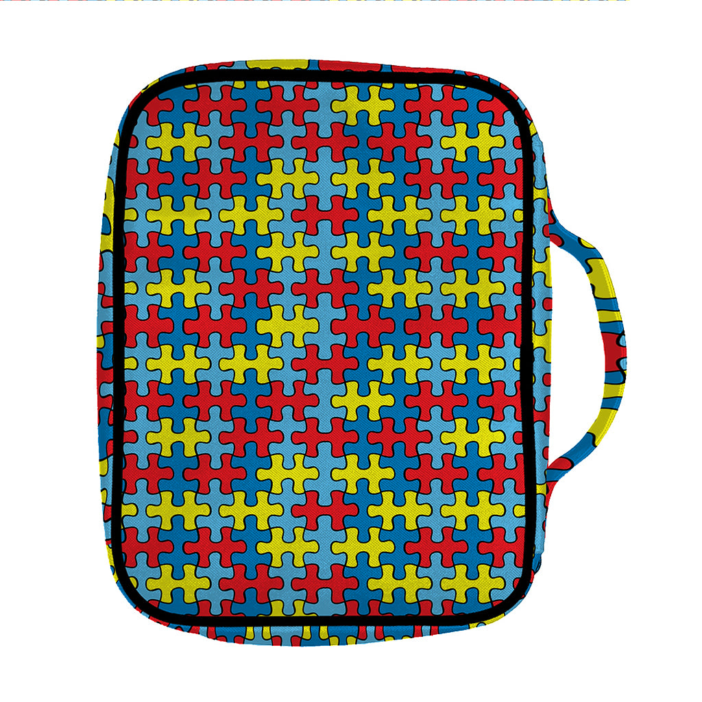 Autism Awareness Puzzle Print Front Pocket Bible Bag