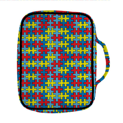 Autism Awareness Puzzle Print Front Pocket Bible Bag