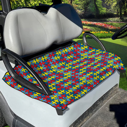 Autism Awareness Puzzle Print Golf Cart Seat Cover