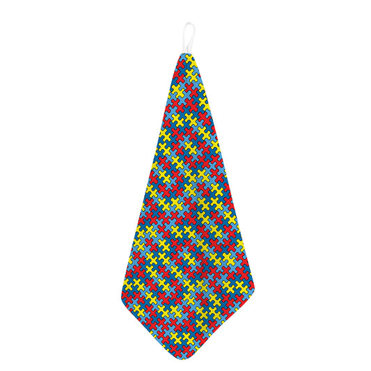 Autism Awareness Puzzle Print Hand Towel