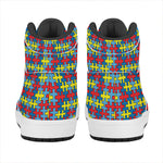 Autism Awareness Puzzle Print High Top Leather Sneakers