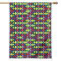 Autism Awareness Puzzle Print House Flag