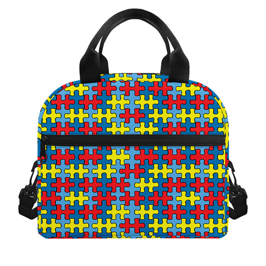 Autism Awareness Puzzle Print Insulated Lunch Bag