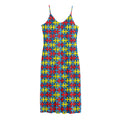 Autism Awareness Puzzle Print Jersey Midi Cami Dress