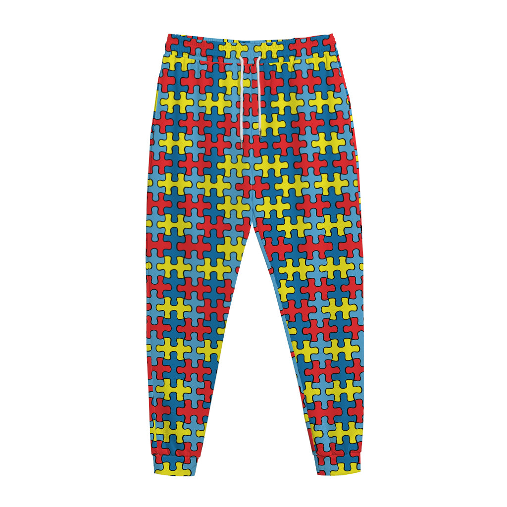 Autism Awareness Puzzle Print Jogger Pants