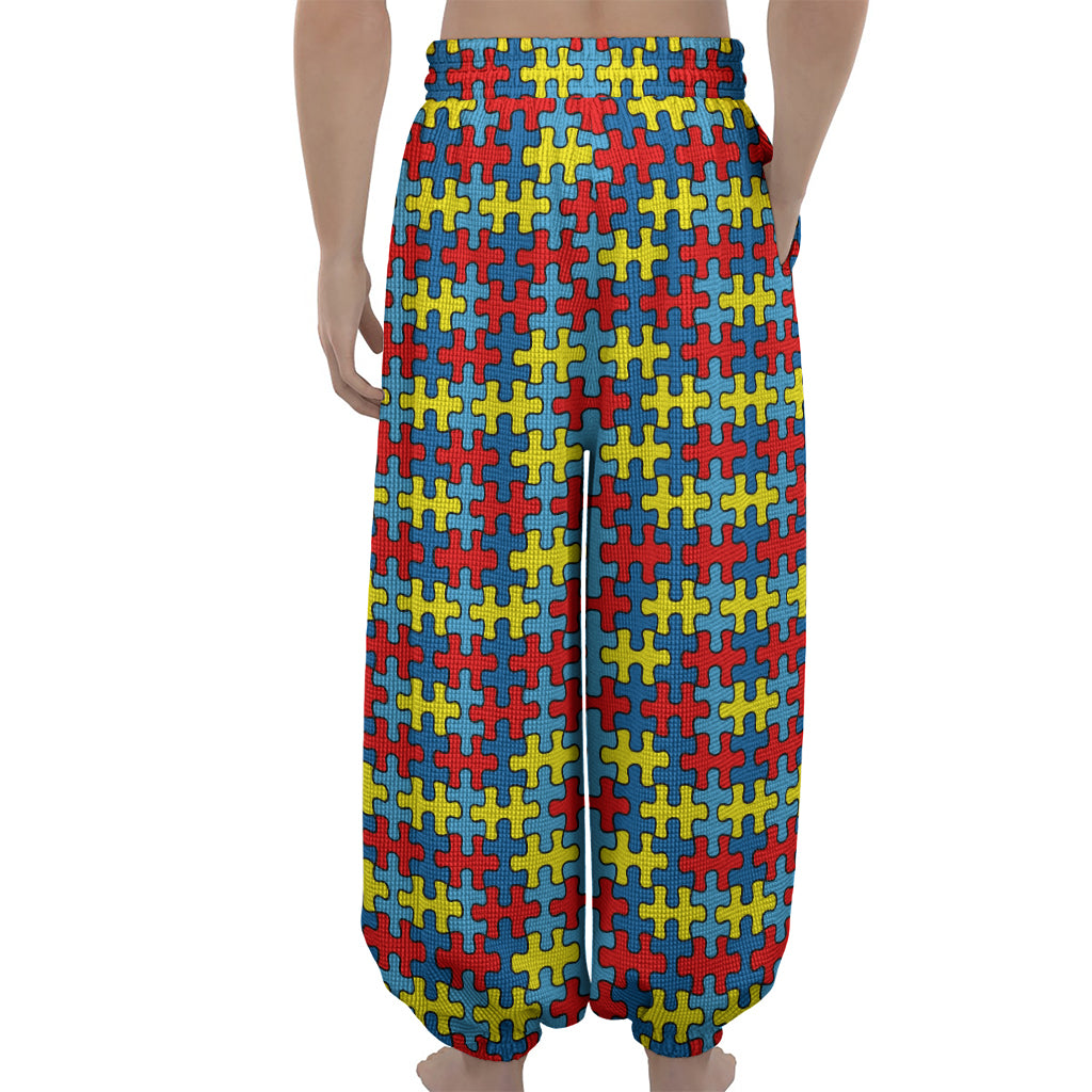 Autism Awareness Puzzle Print Lantern Pants