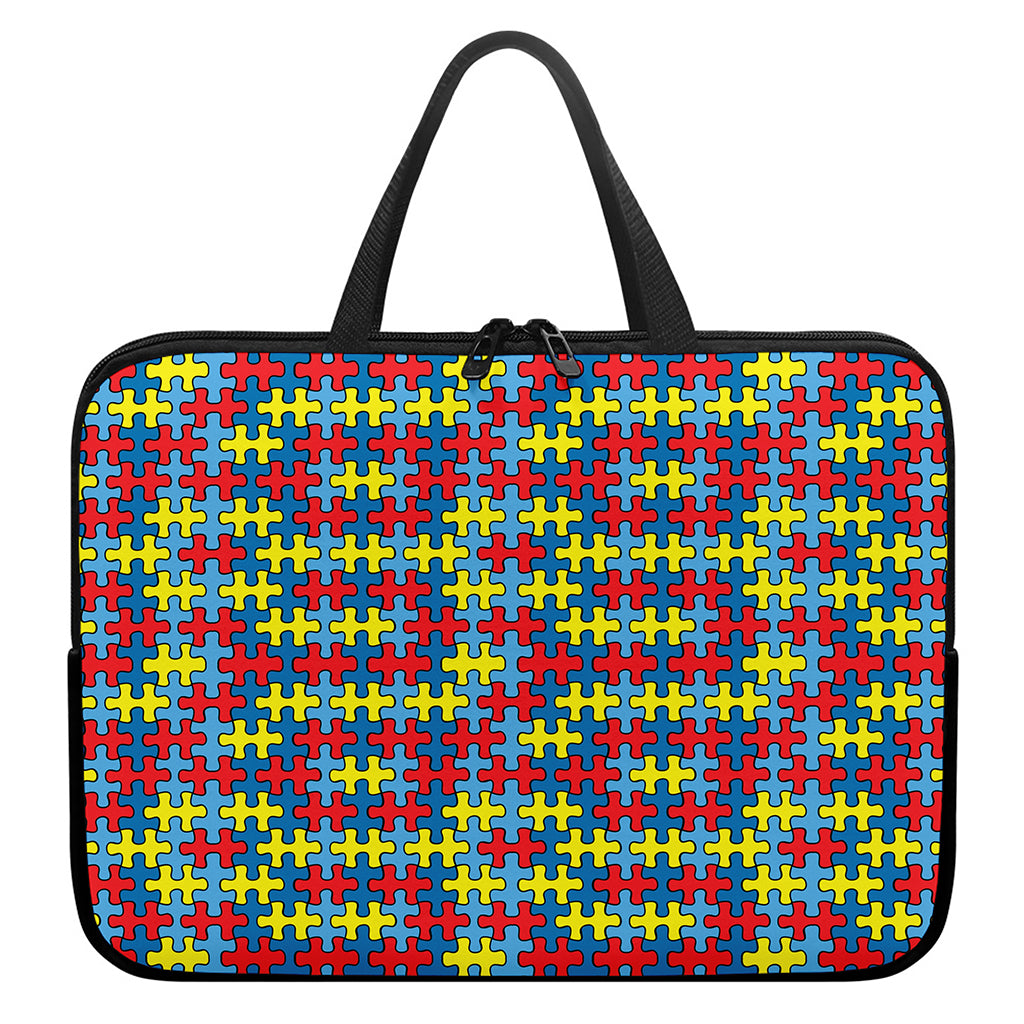 Autism Awareness Puzzle Print Laptop Sleeve With Handle