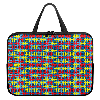 Autism Awareness Puzzle Print Laptop Sleeve With Handle