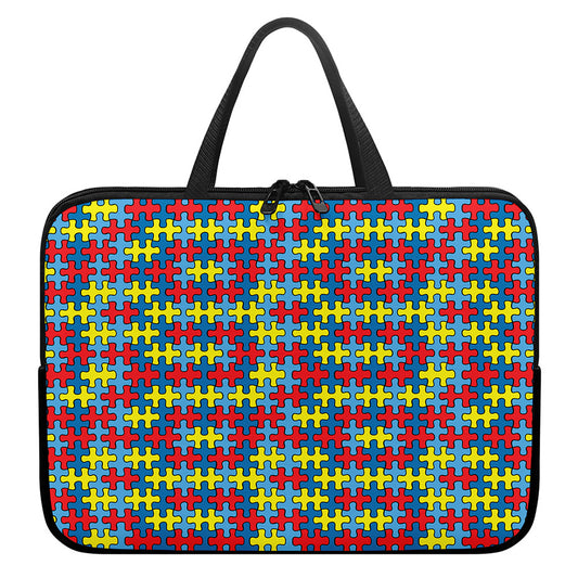 Autism Awareness Puzzle Print Laptop Sleeve With Handle