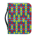 Autism Awareness Puzzle Print Leather Bible Cover