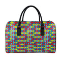 Autism Awareness Puzzle Print Leather Duffel Bag