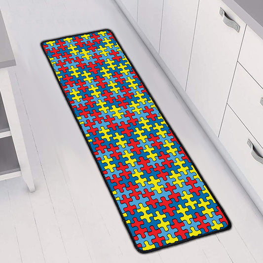 Autism Awareness Puzzle Print Long Kitchen Mat