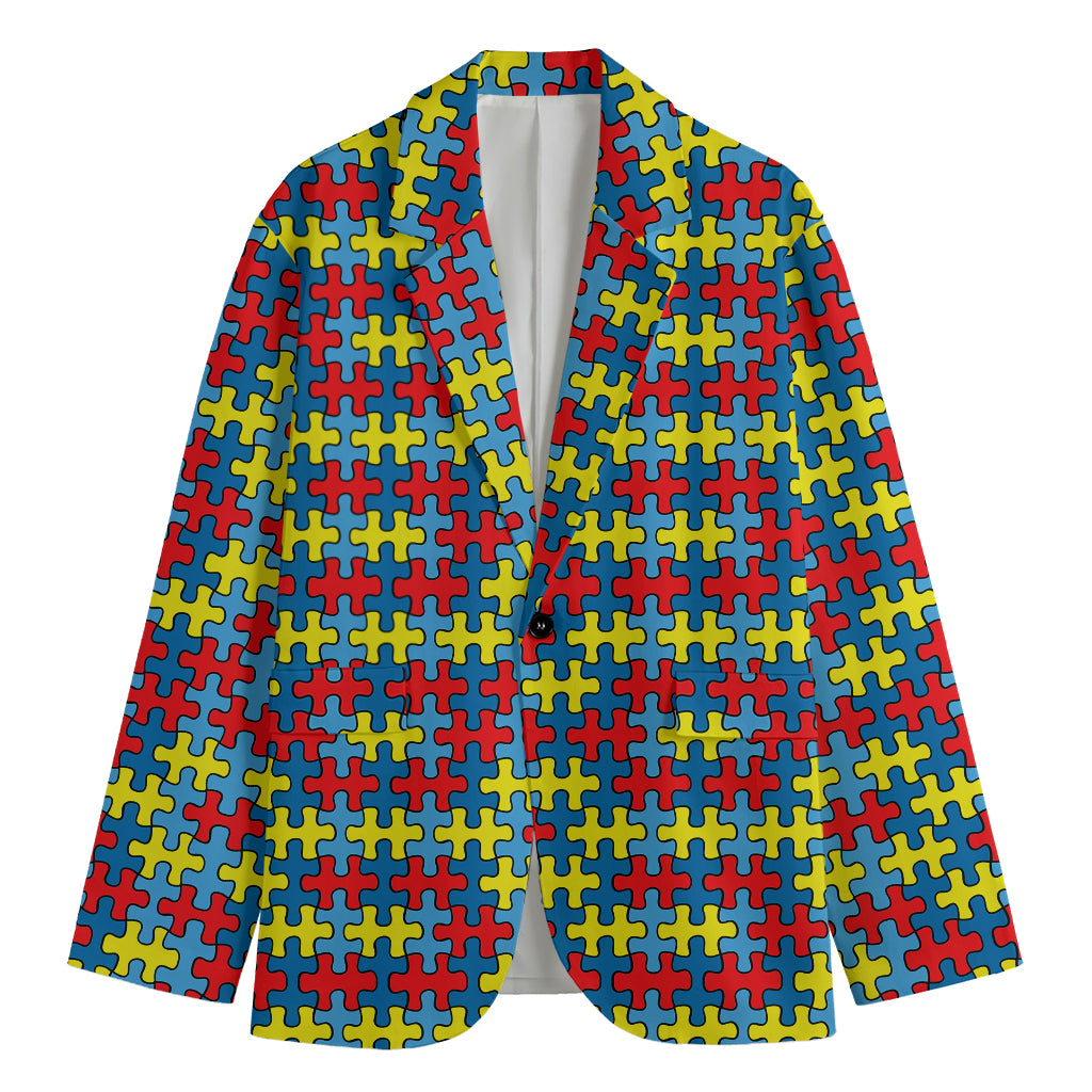 Autism Awareness Puzzle Print Men's Blazer