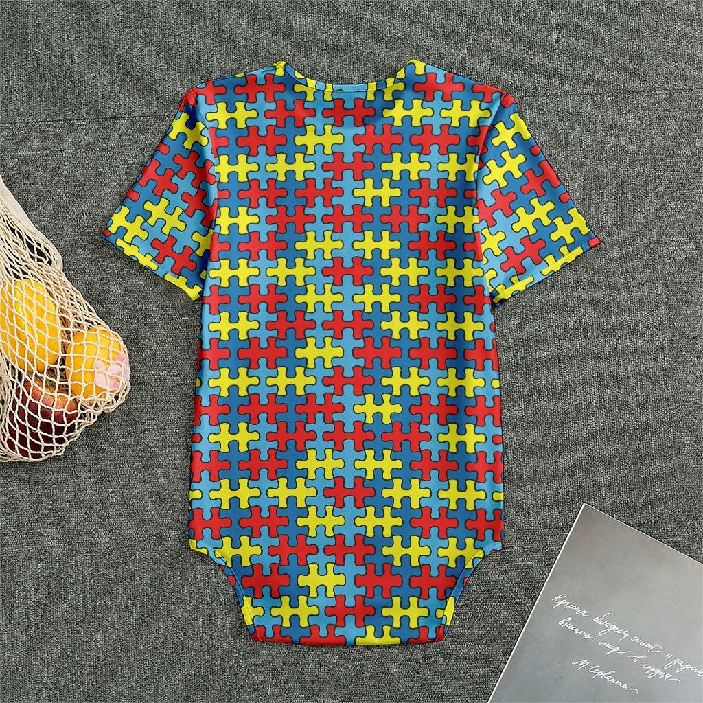 Autism Awareness Puzzle Print Men's Bodysuit