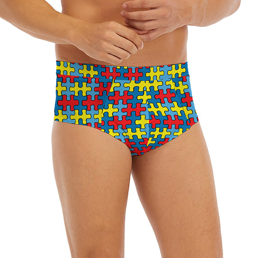 Autism Awareness Puzzle Print Men's Briefs