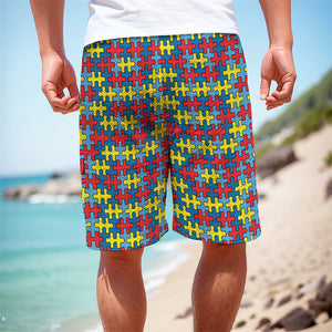 Autism Awareness Puzzle Print Men's Cargo Shorts