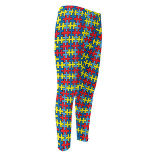 Autism Awareness Puzzle Print Men's Compression Pants