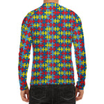 Autism Awareness Puzzle Print Men's Long Sleeve Rash Guard