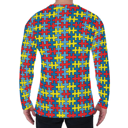 Autism Awareness Puzzle Print Men's Long Sleeve T-Shirt