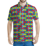 Autism Awareness Puzzle Print Men's Polo Shirt