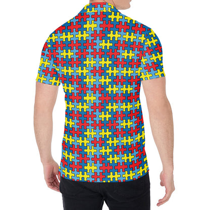 Autism Awareness Puzzle Print Men's Shirt