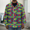 Autism Awareness Puzzle Print Men's Shirt Jacket