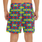 Autism Awareness Puzzle Print Men's Split Running Shorts