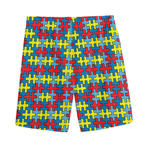 Autism Awareness Puzzle Print Men's Sports Shorts