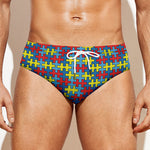 Autism Awareness Puzzle Print Men's Swim Briefs