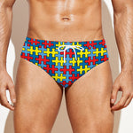 Autism Awareness Puzzle Print Men's Swim Briefs