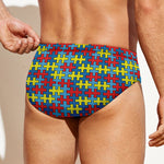 Autism Awareness Puzzle Print Men's Swim Briefs