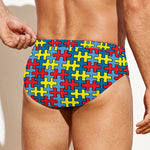 Autism Awareness Puzzle Print Men's Swim Briefs