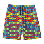 Autism Awareness Puzzle Print Men's Swim Trunks