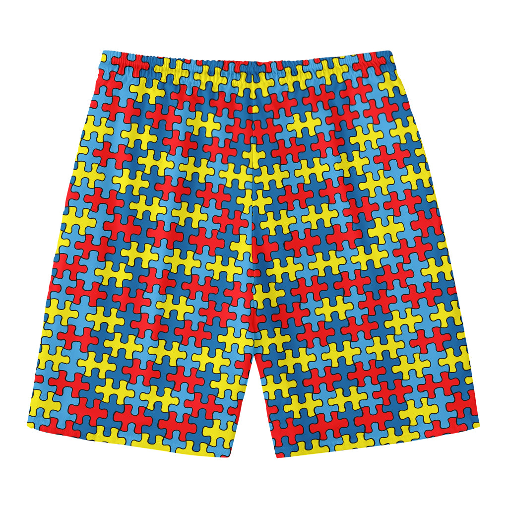 Autism Awareness Puzzle Print Men's Swim Trunks