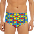 Autism Awareness Puzzle Print Men's Triangle Swim Briefs
